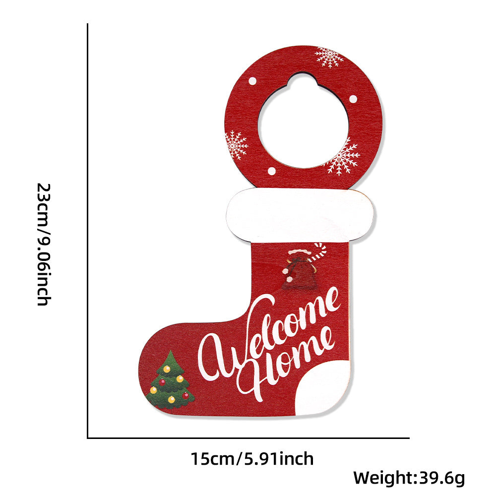 Wooden Christmas Door Hanger for Festive Holiday Cheer