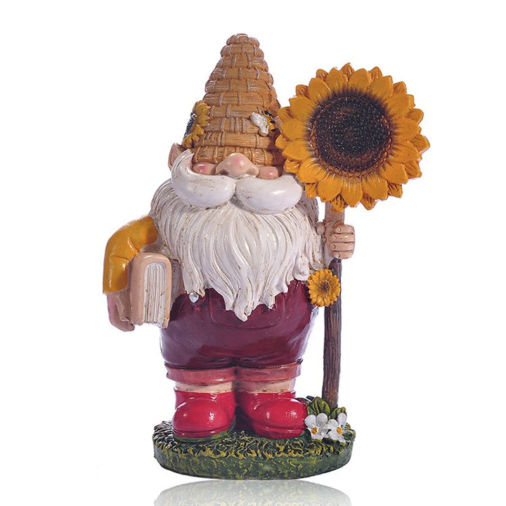 Sunflower Gnome Garden Statue for Flower Beds & Patios