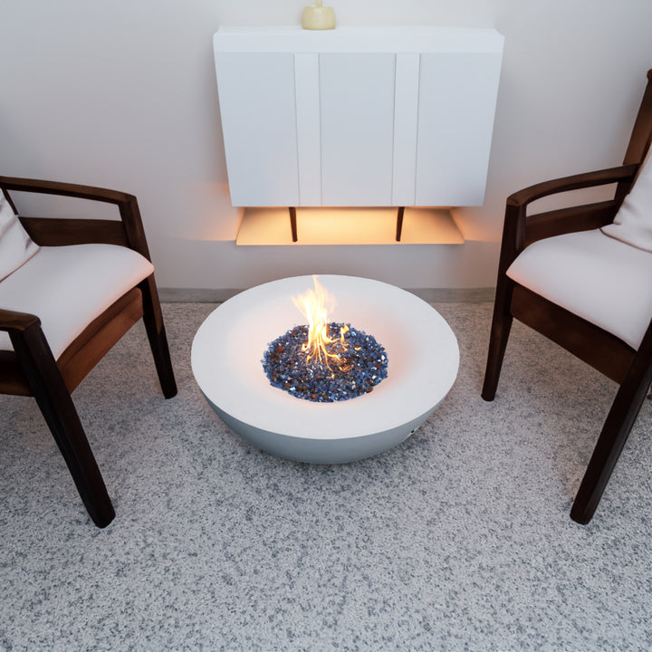 Propane Fire Pit Bowl, 42 Inch Concrete Antique White