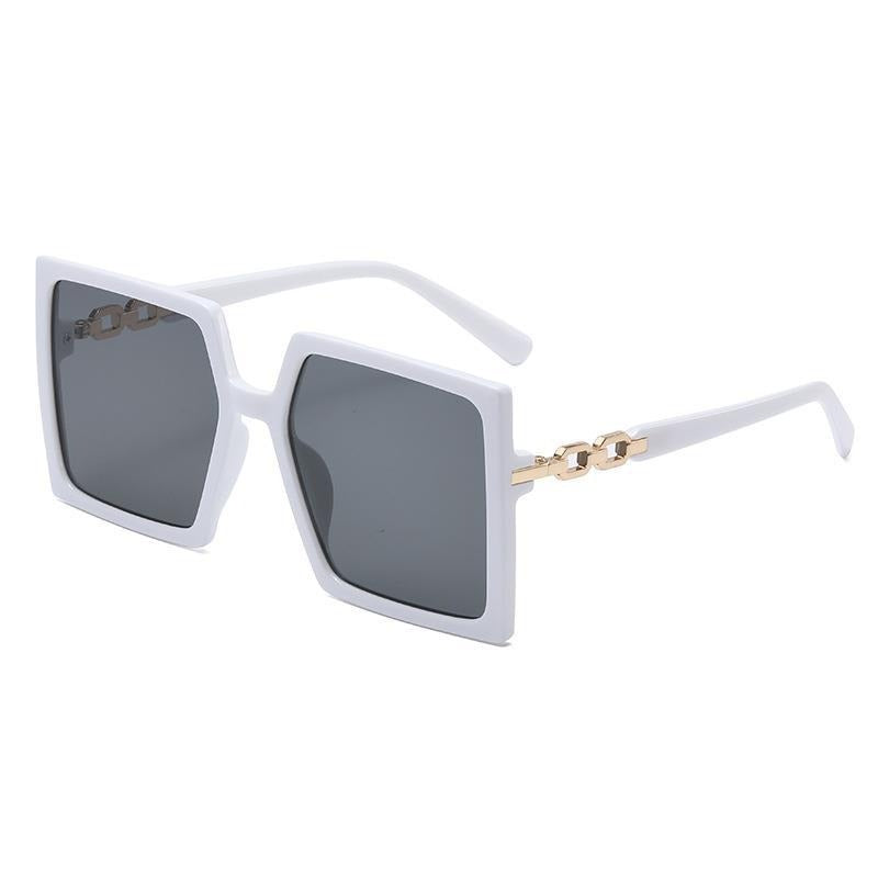 Women's Sport Sunglasses With Oversized Gold Chain Frames