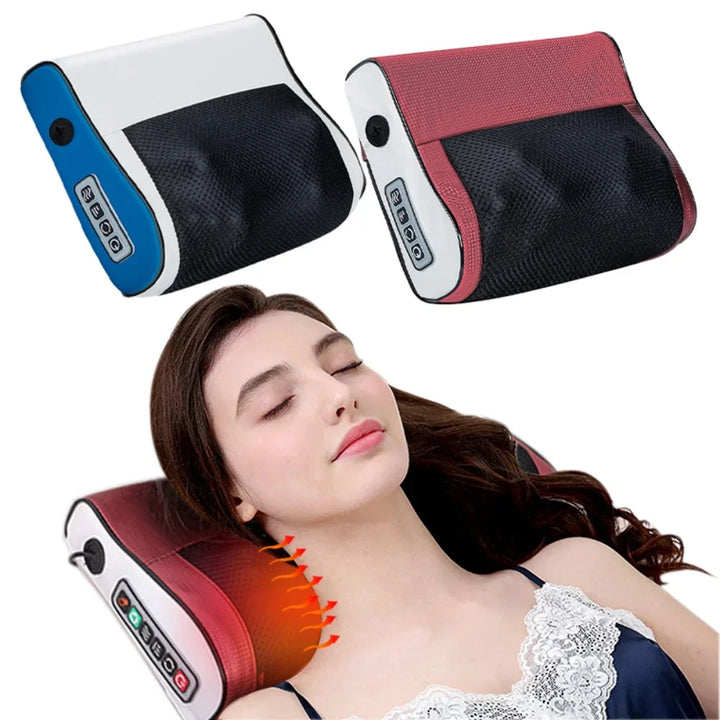 Heated Neck and Shoulder Massager Pillow for Car and Home