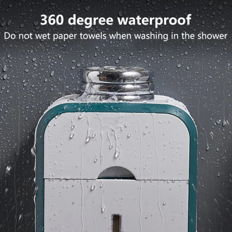 Punch-Free Toilet Paper Holder Waterproof Wall Box