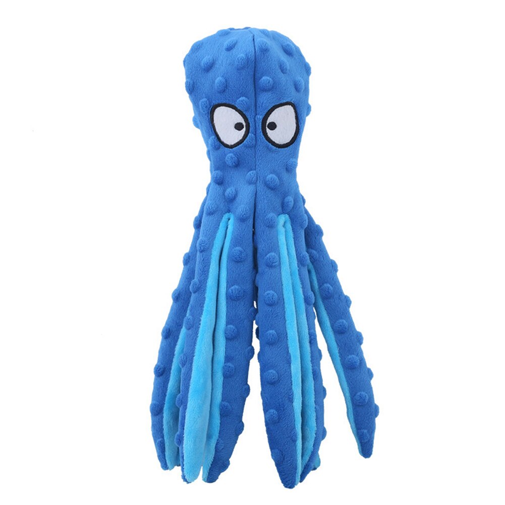 Interactive Dog Toy – Soft Plush Squeaky Octopus