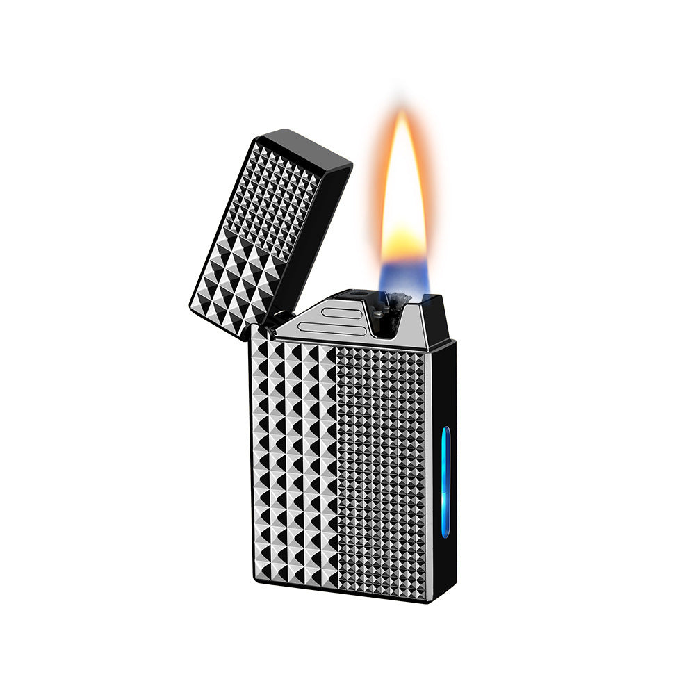 Rechargeable Metal Kerosene Lighter, Pyramid-Stud Design