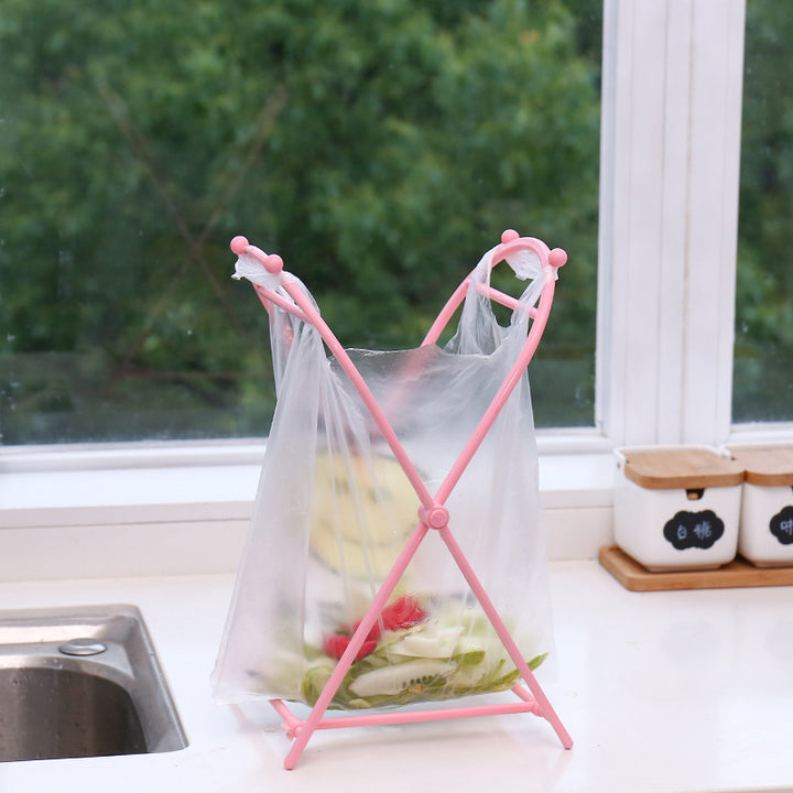 Foldable Garbage Bag Holder Stand for Kitchen Use
