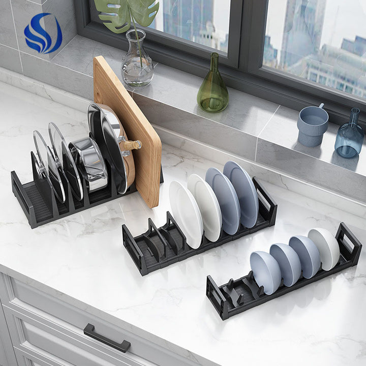 Space-Saving Slotted Dish Rack for Plates and Bowls