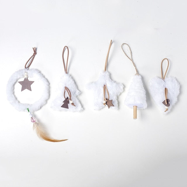 Plush Christmas Ornaments for a Cozy Pastel Tree Set