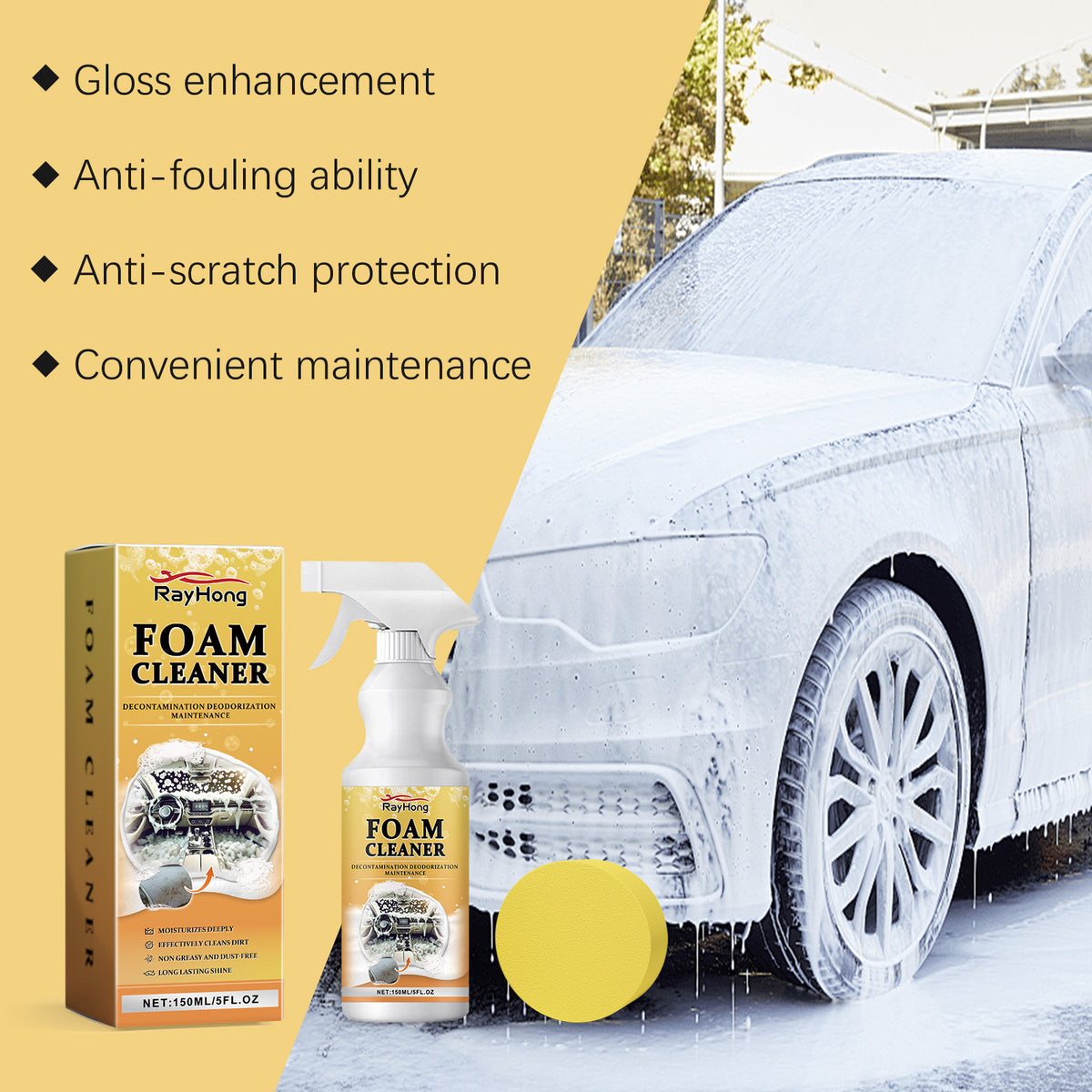 Car Foam Cleaner for Interior and Paint Surface Care