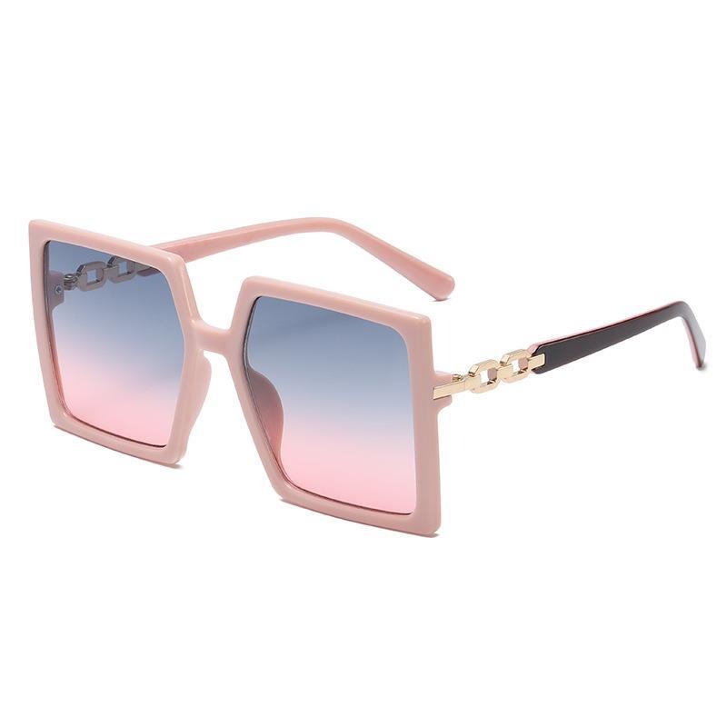 Women's Sport Sunglasses With Oversized Gold Chain Frames