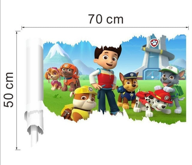 3D Paw Patrol Wall Decal for Kids' Adventure Rooms