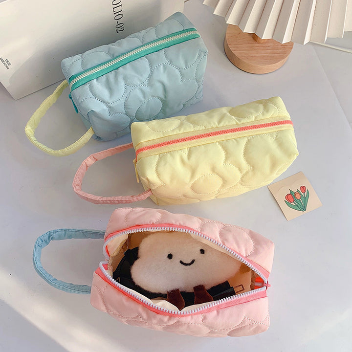 Quilted Candy Color Cosmetic Bag for Everyday Carry