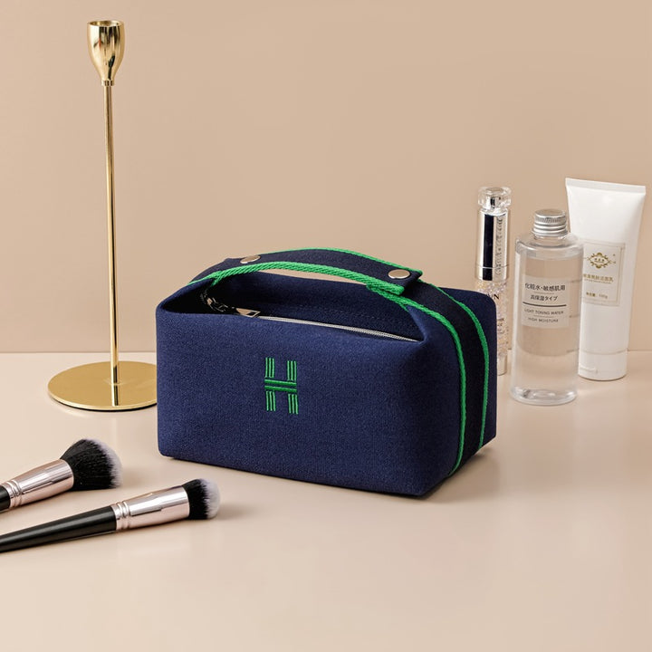 Large Washable Canvas Makeup Bag That Stands Upright