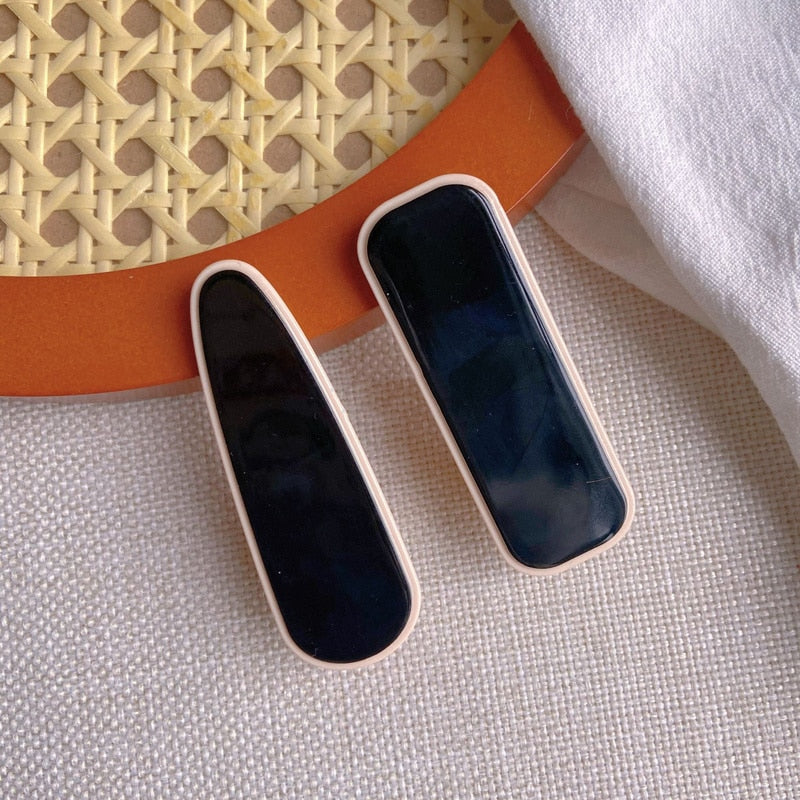 Korean Geometric Hair Clips - Elegant Gold Barrette Set