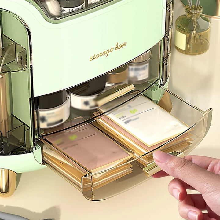 Cosmetic Organizer with Dome Lid & Pull-Out Drawers