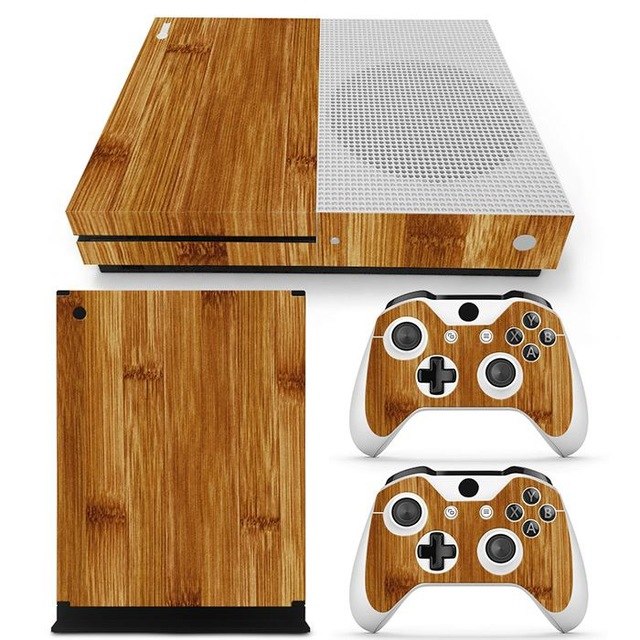 Xbox One S Wood Grain Console Skin & Controller Decals