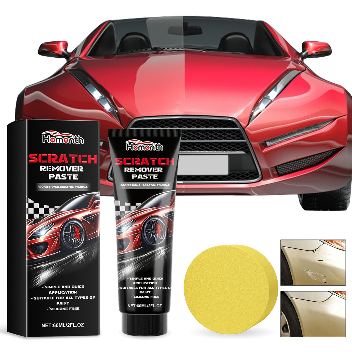 Car Scratch Remover Paste for Quick Paint Repair Kit
