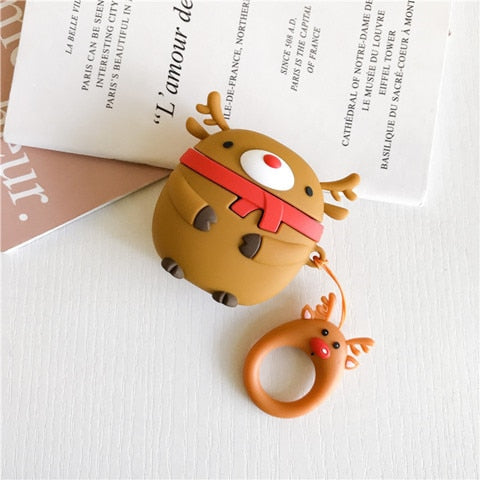 Cute Christmas AirPods 2 Case Cover with 3D Silicone Design