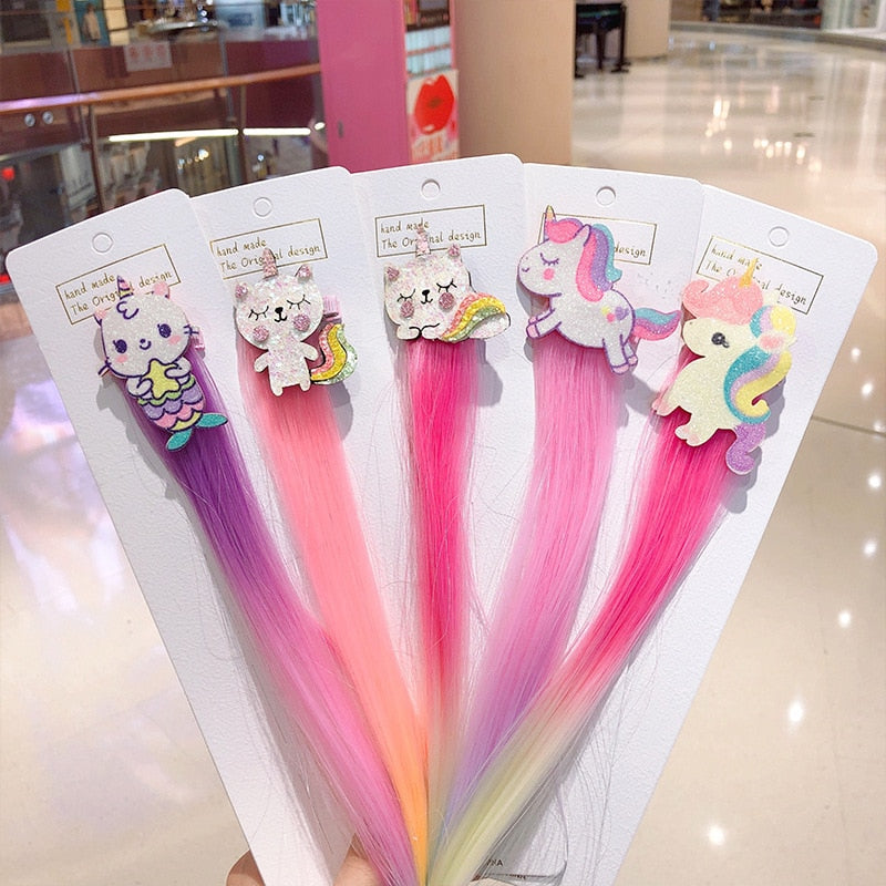 Kids Hair Clips for Colorful Rainbow Party Hairstyles