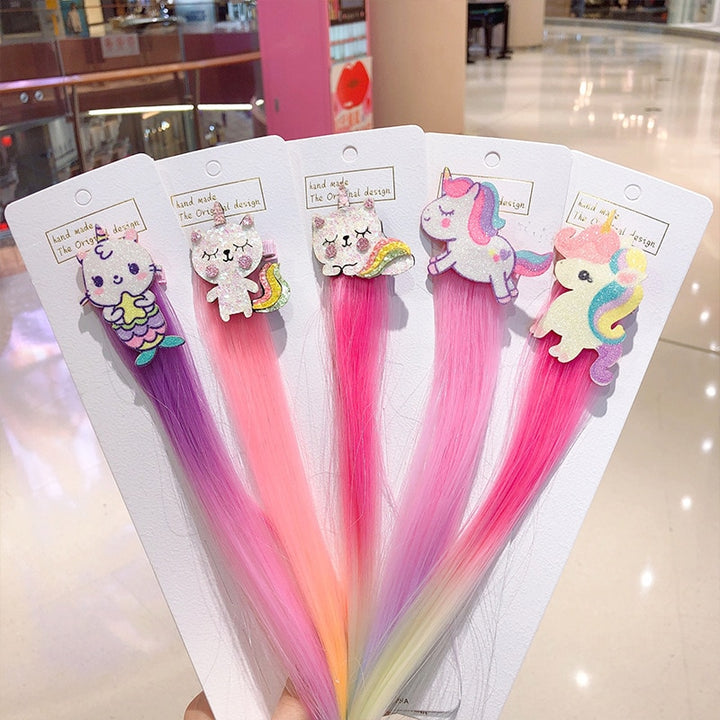 Kids Hair Clips for Colorful Rainbow Party Hairstyles