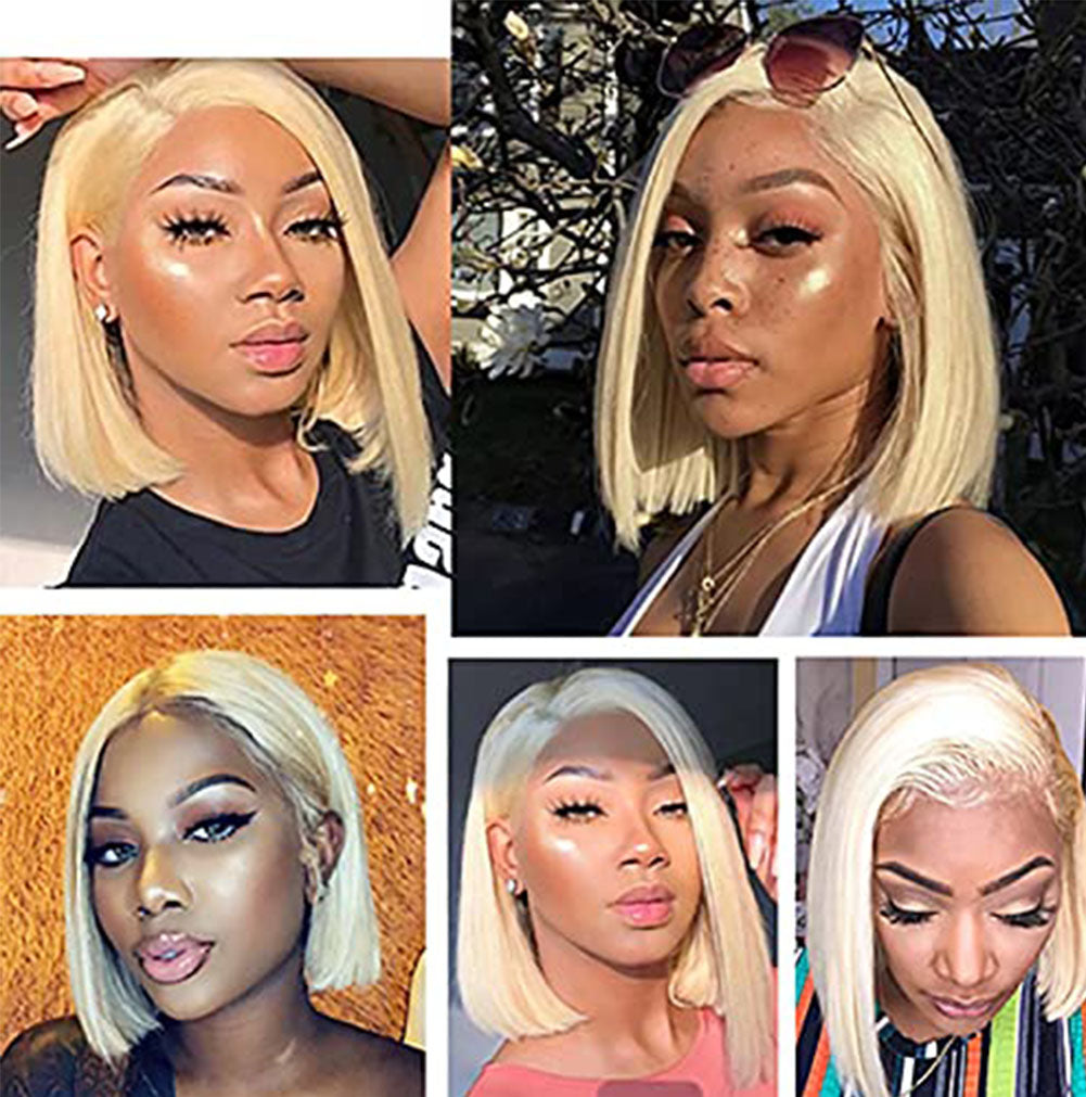 613 Blonde Lace Front Bob Wig with Natural Hairline