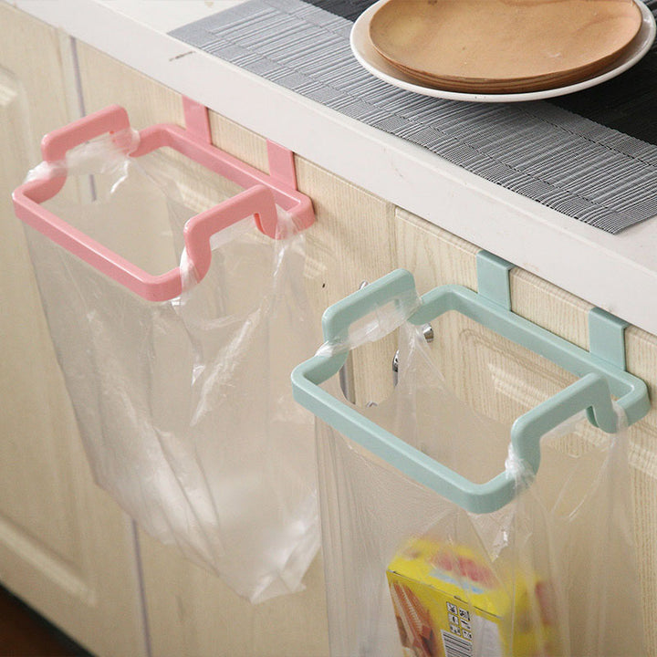 Cabinet Door Trash Bag Holder for Hands-Free Kitchen Bins