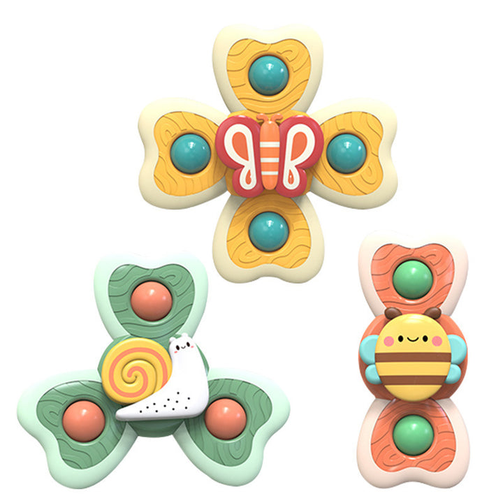 Baby Bath Spinner Toys – 3pc Suction Cup Sensory Set