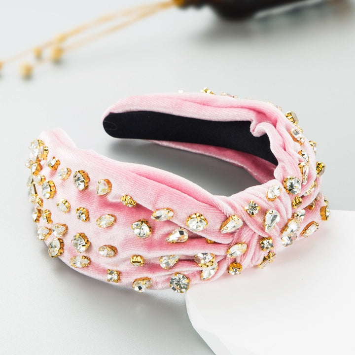 Velvet Rhinestone Headband for Glamorous Party Styling