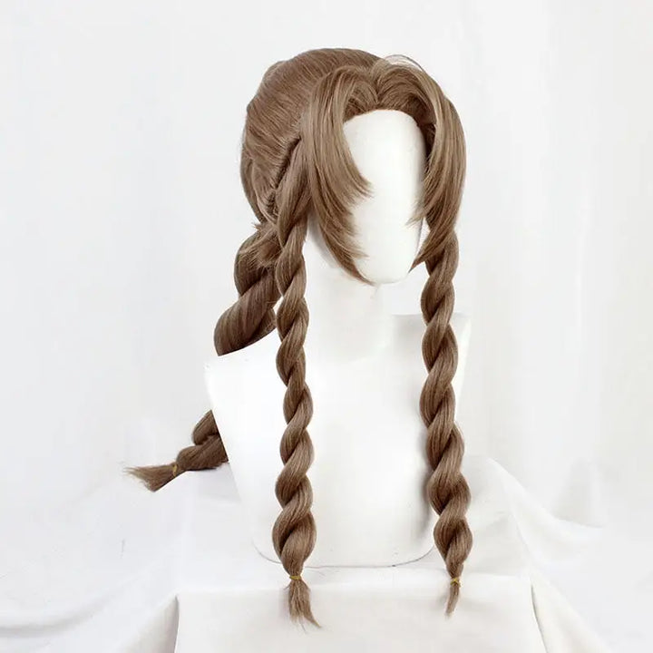 Aerith Cosplay Wig With Long Braids for Conventions