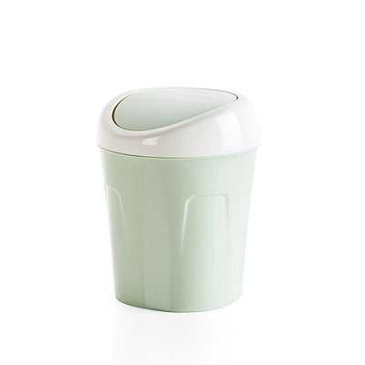 Mini Desktop Trash Can with Swing Lid for Coffee Table