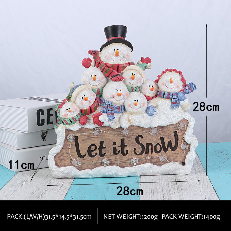 Christmas Snowman Decorations With Cozy LED Lights