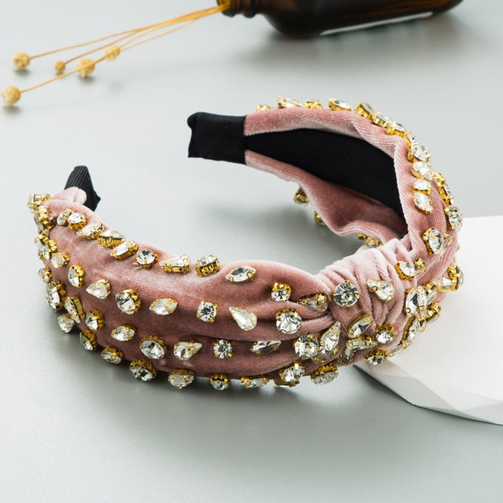 Velvet Rhinestone Headband for Glamorous Party Styling