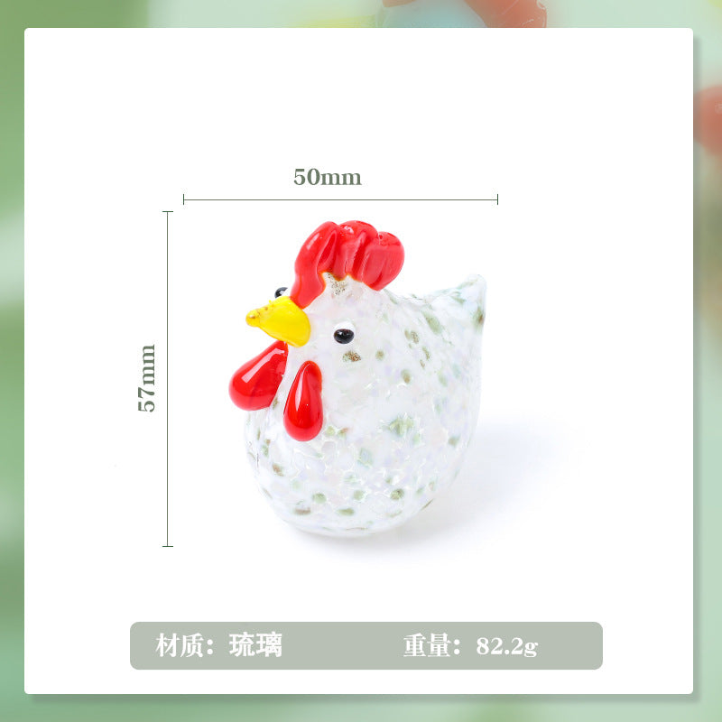 Handcrafted Glass Rooster Sculpture for Artisan Home Decor