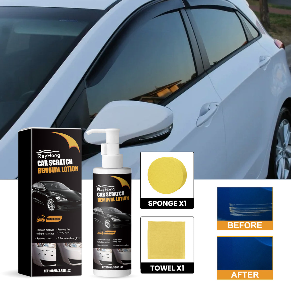 Car Scratch Remover Lotion for Paint Shine Restoration