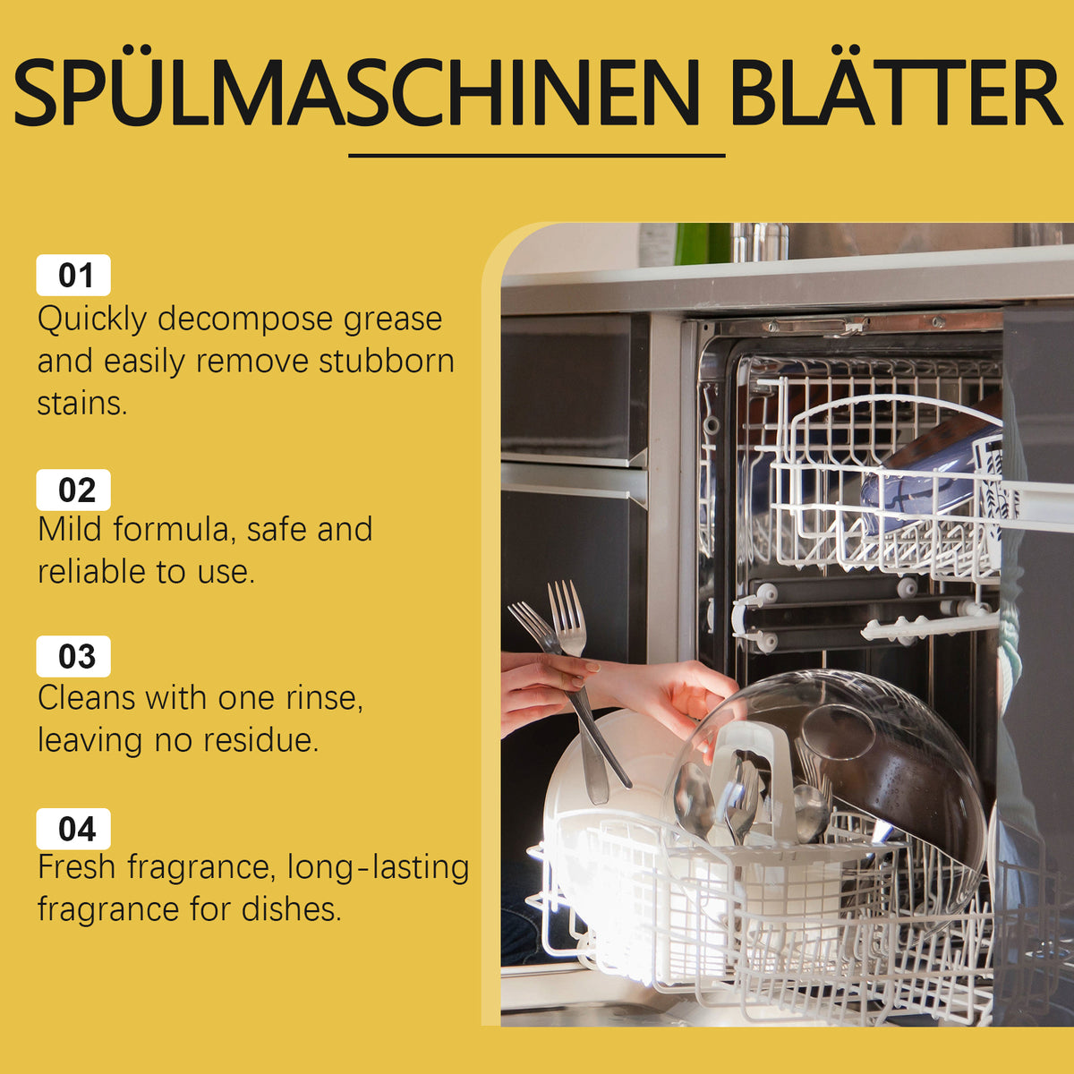 Dishwasher Detergent Sheets for Grease-Free, Clean Dishes