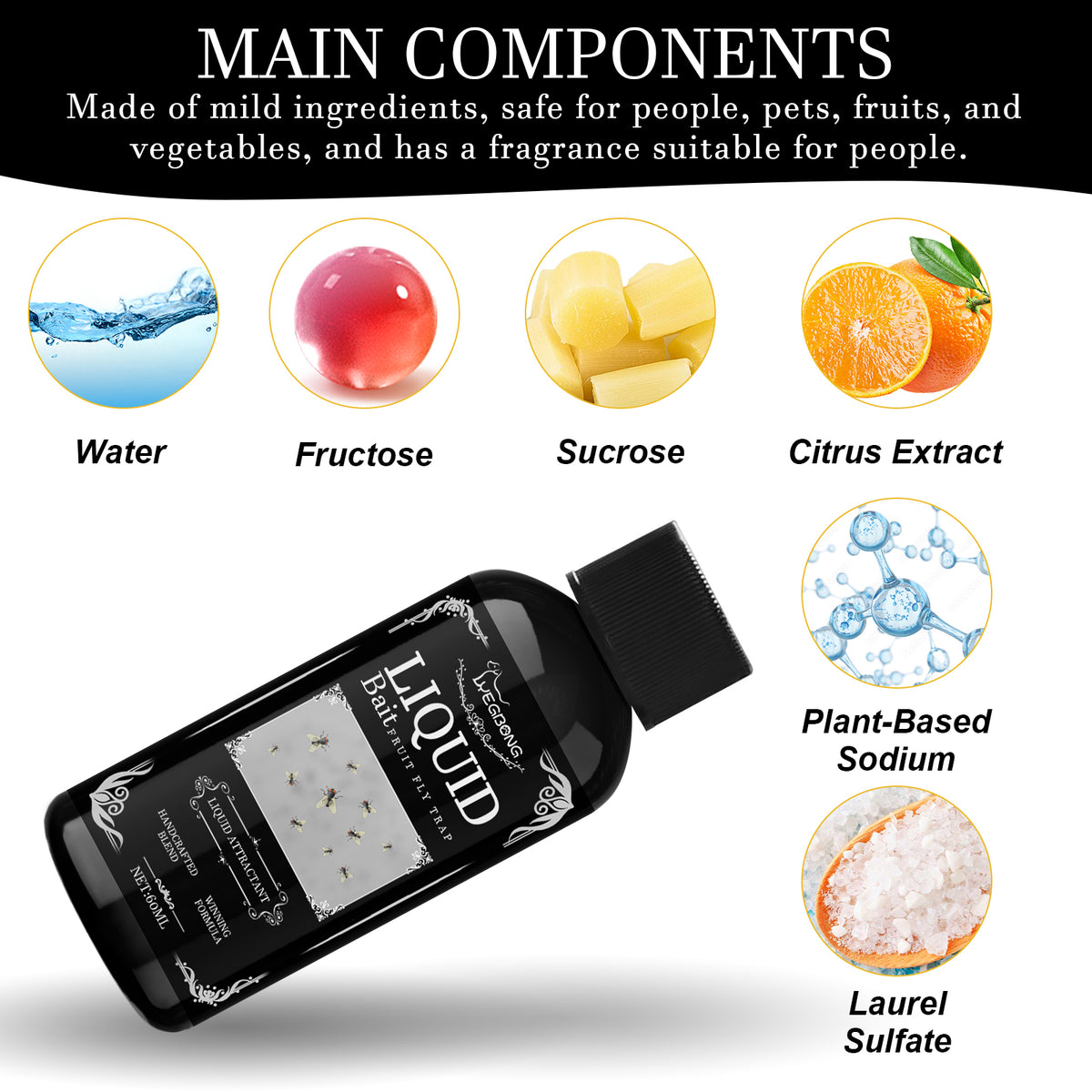 Fruit Fly Bait Liquid Attractant for Indoor Kitchens