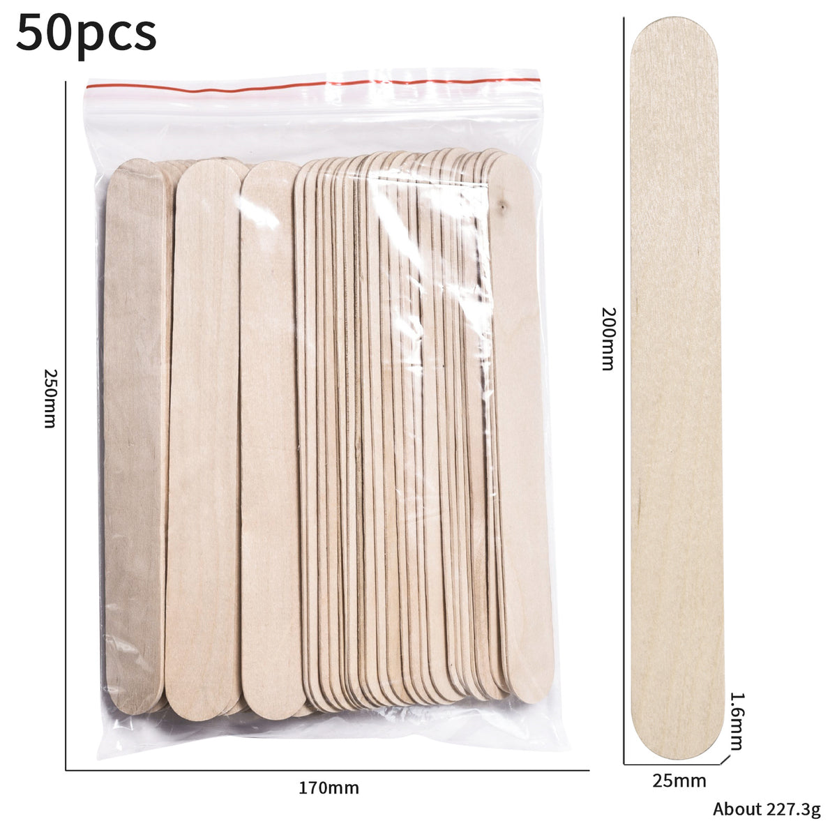Wax Applicator Sticks 100-Pack — 8 Sizes for Precise Hair