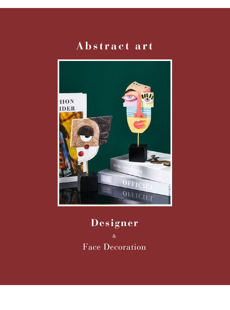 Abstract Face Sculpture Decor for Modern Living Rooms