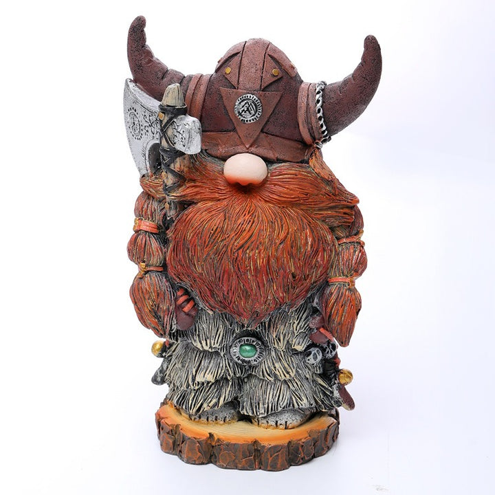 Viking Dwarf Garden Statue, Hand-Painted Resin Ornament