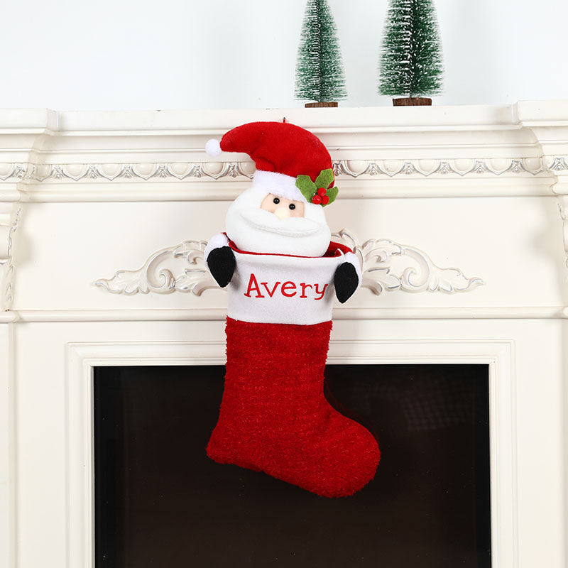 Personalized Christmas Stocking With Plush Character