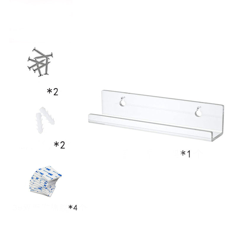 Floating Clear Acrylic Record Shelf for Wall Display