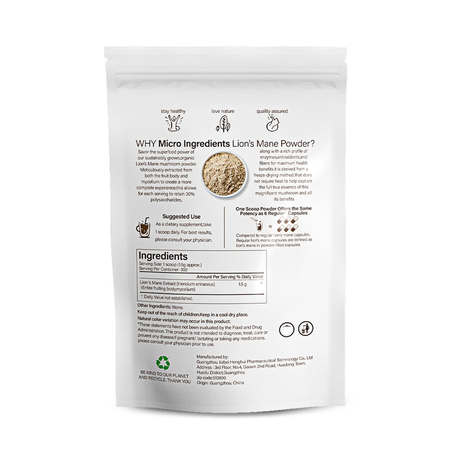 Lion’s Mane Mushroom Powder — Cognitive Health & Nerve Support