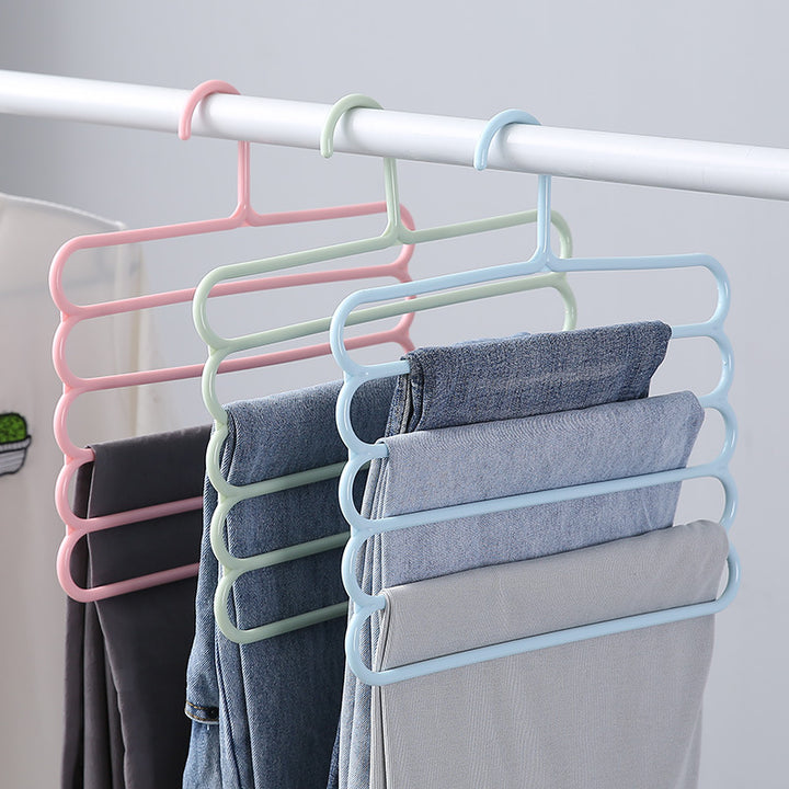 Non-Slip 5-Tier Trouser Rack Holds Up to 5 Pairs Neatly