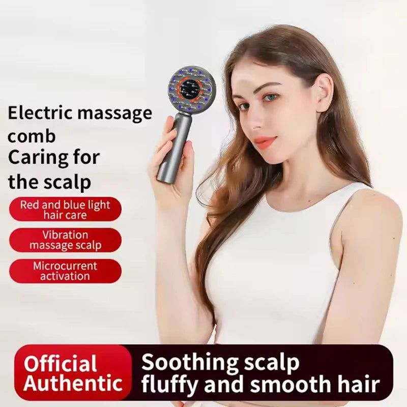 Electric Scalp Massager With Serum Guide and Red Light