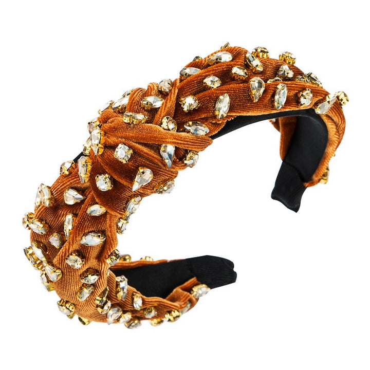 Velvet Rhinestone Headband for Glamorous Party Styling
