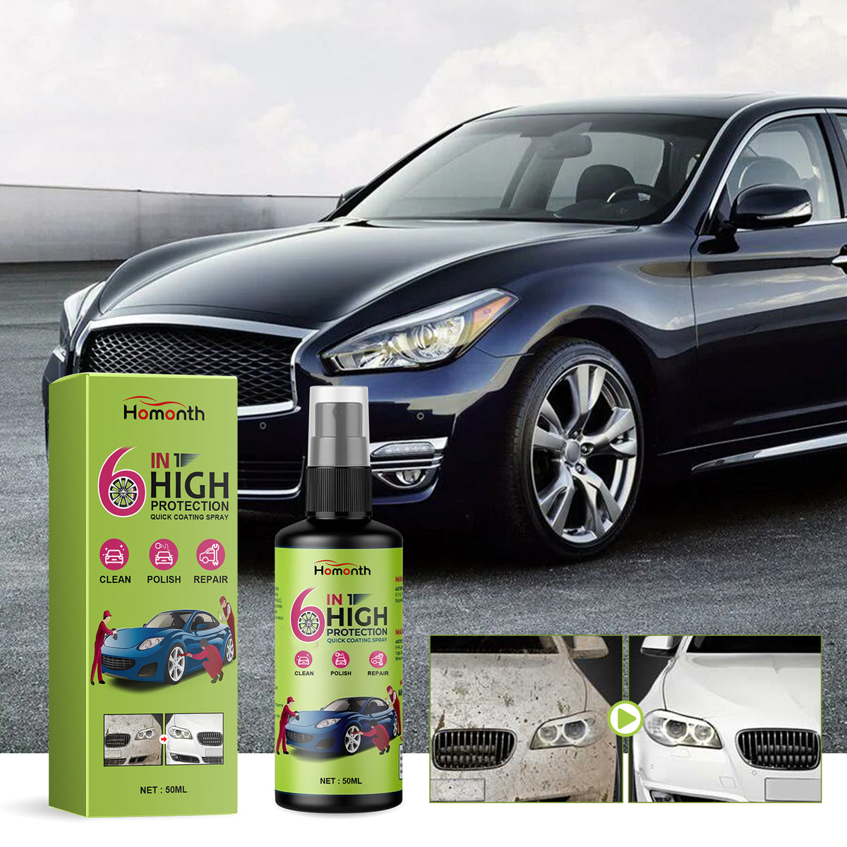 Car Paint Coating Spray for Quick Shine & Protection