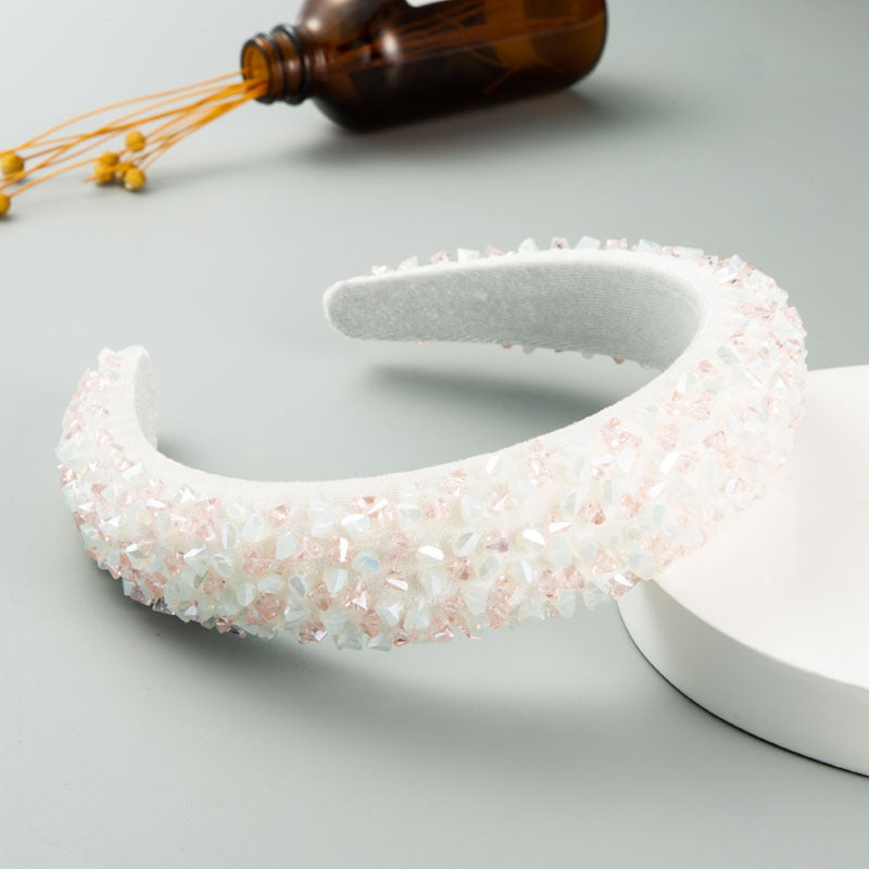 Beaded Headband With Hand-Stitched Baroque Sparkle