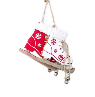 Wooden Christmas Sled Boots for Snowflake Holiday Decor