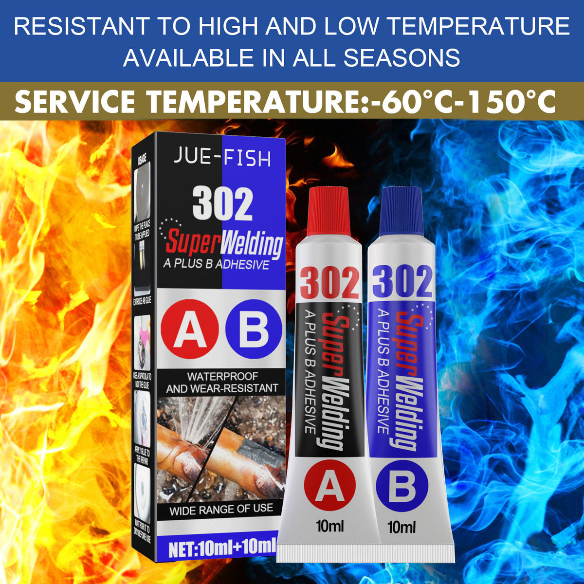 Metal Repair Adhesive for Waterproof, High-Heat Fixes