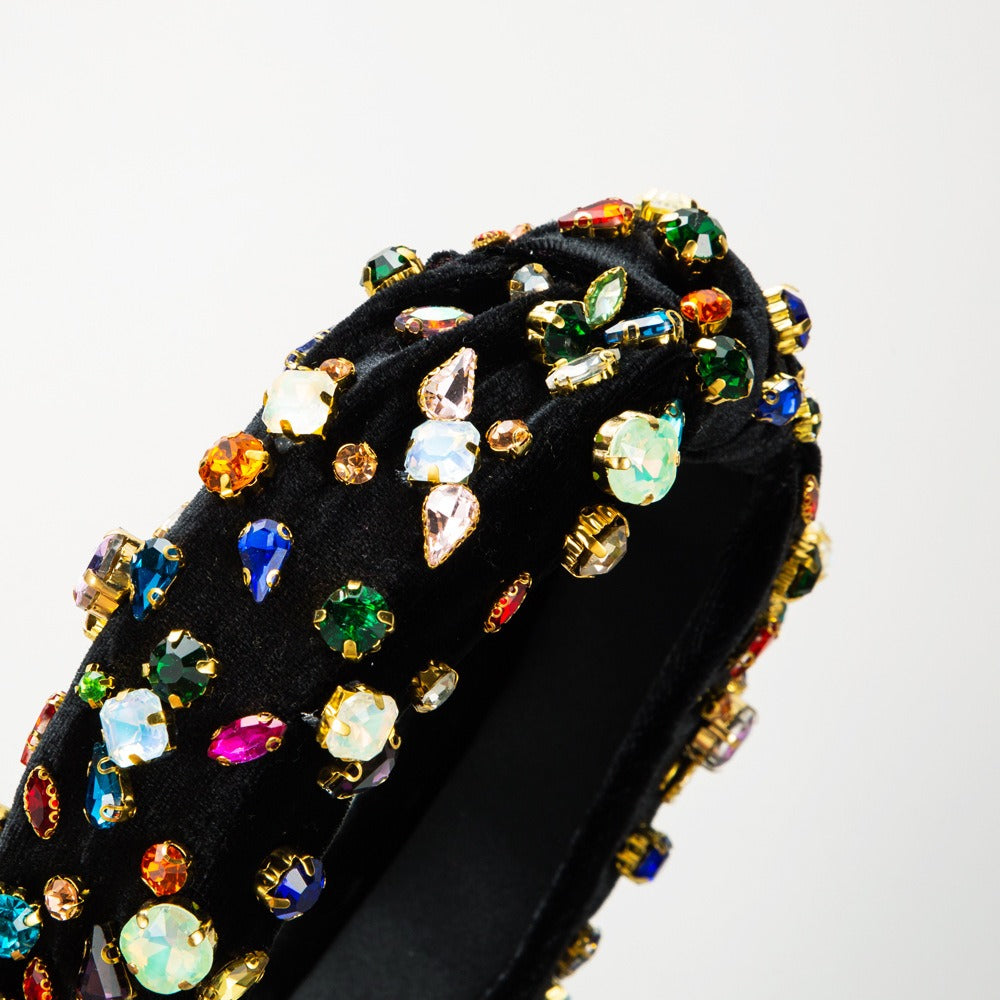 Velvet Rhinestone Headband for Glamorous Occasion Looks
