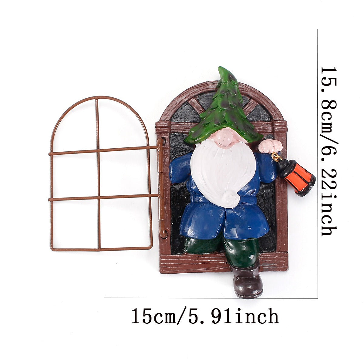 Peeking Gnome Garden Statue with Flipping Window Panel